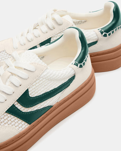 Steve Madden DODGE White/Green Low-Top Platform Women's Sneaker