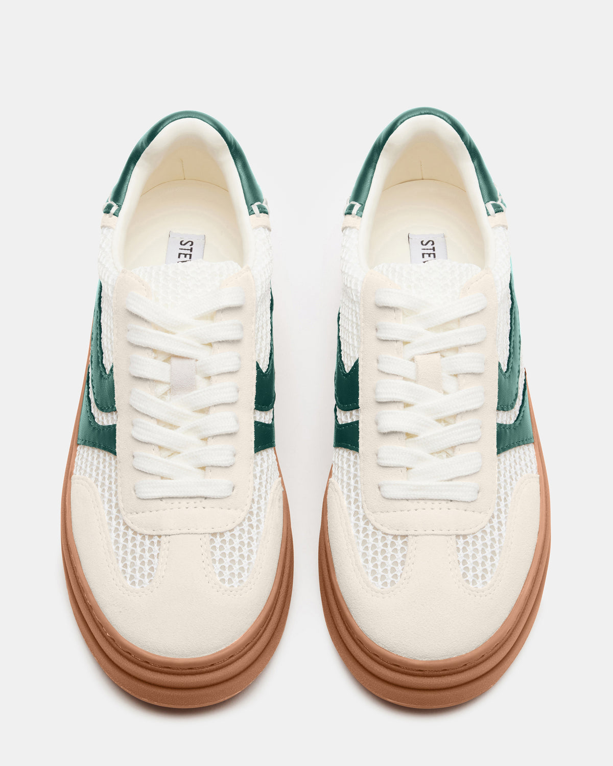 Steve Madden DODGE White/Green Low-Top Platform Women's Sneaker