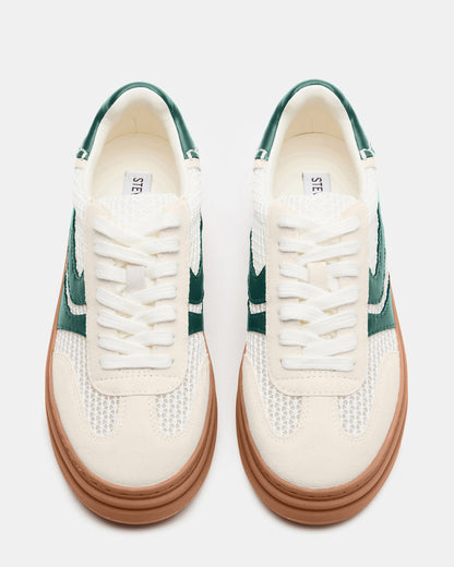 Steve Madden DODGE White/Green Low-Top Platform Women's Sneaker