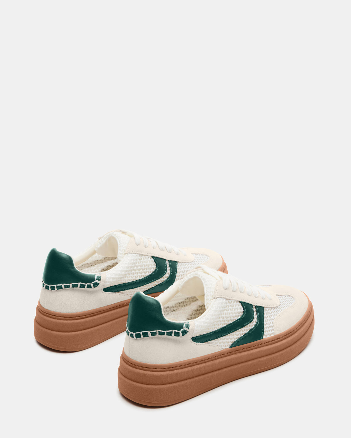 Steve Madden DODGE White/Green Low-Top Platform Women's Sneaker