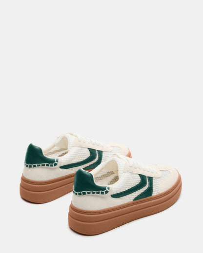 Steve Madden DODGE White/Green Low-Top Platform Women's Sneaker