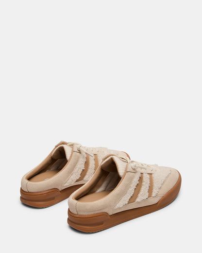 Steve Madden VANDY Faux Fur Bone Multi Low-Top Lace-Up Mule Women's Sneaker