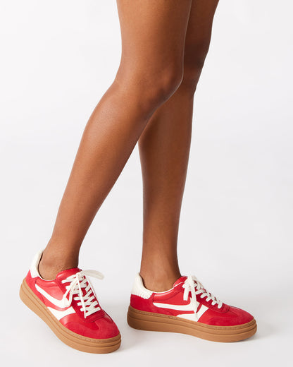 Steve Madden DODGE Red Multi Low-Top Platform Women's Sneaker