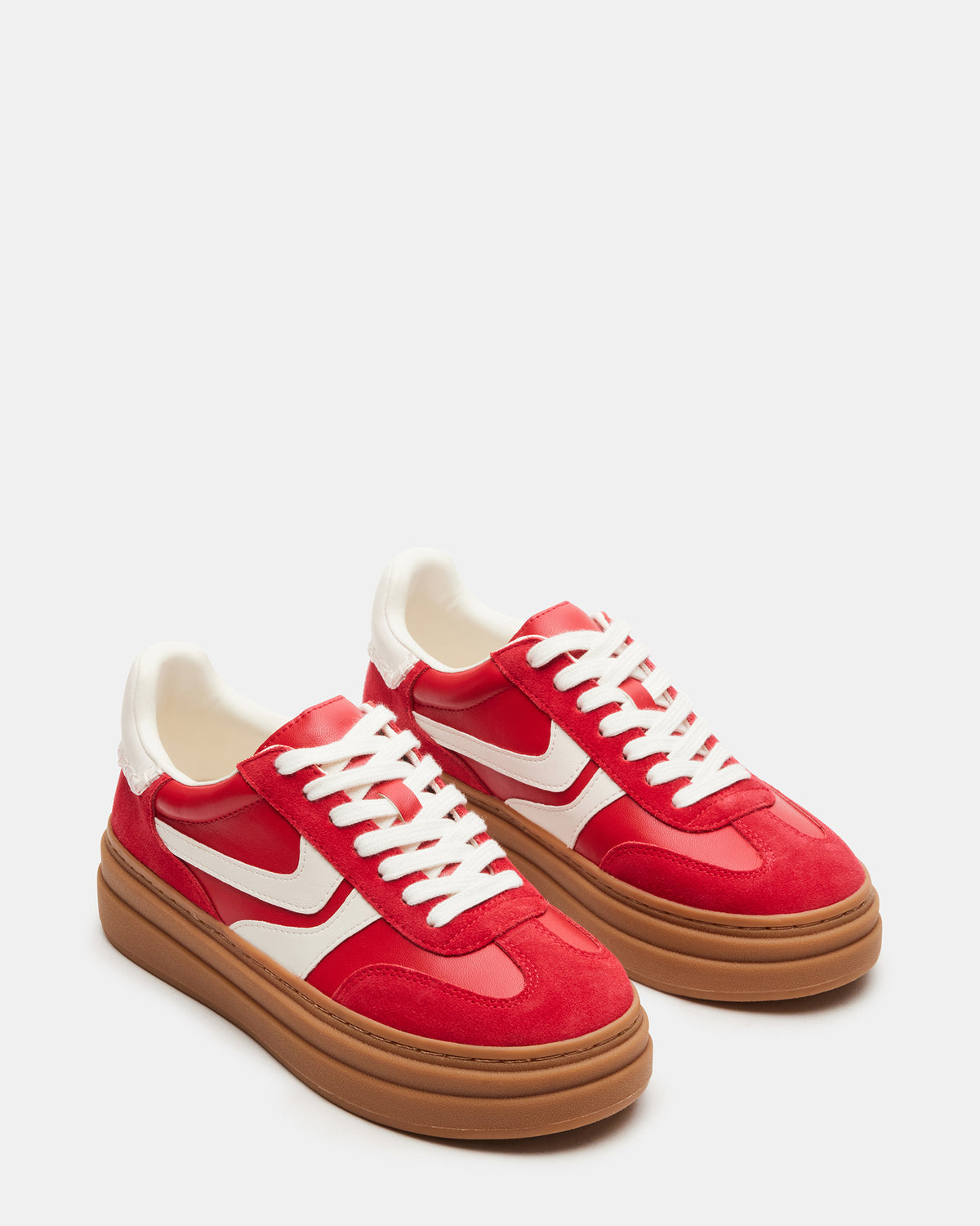 Steve Madden DODGE Red Multi Low-Top Platform Women's Sneaker