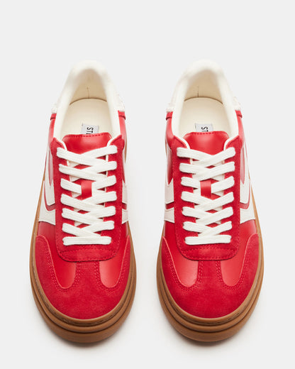 Steve Madden DODGE Red Multi Low-Top Platform Women's Sneaker