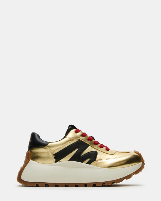 Steve Madden SUPERCAMPO Gold Multi Women's Platform Low-Top Sneaker