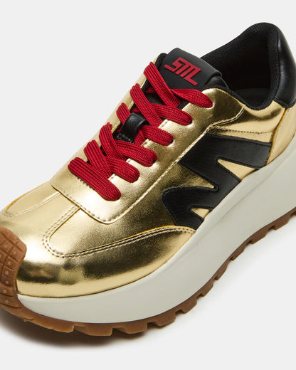 Steve Madden SUPERCAMPO Gold Multi Women's Platform Low-Top Sneaker