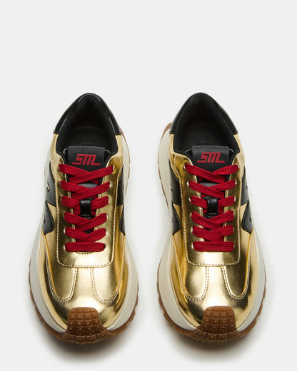 Steve Madden SUPERCAMPO Gold Multi Women's Platform Low-Top Sneaker