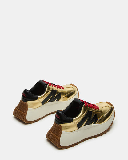 Steve Madden SUPERCAMPO Gold Multi Women's Platform Low-Top Sneaker