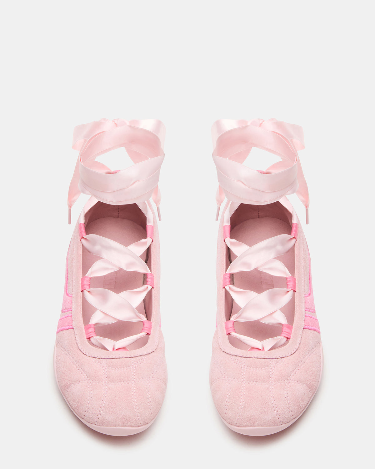 Steve Madden PROMISE Pink Suede Low-Top Lace-Up Ribbon Women's Sneaker