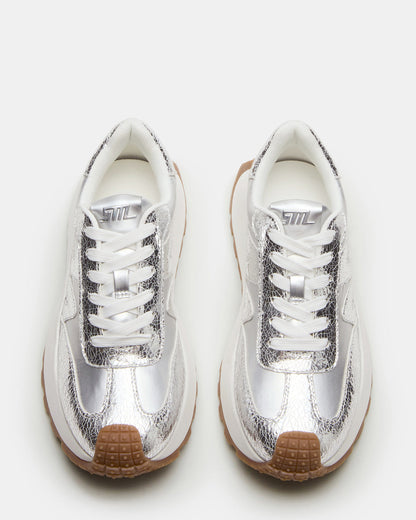 Steve Madden SUPERCAMPO Silver Multi Women's Platform Low-Top Sneaker