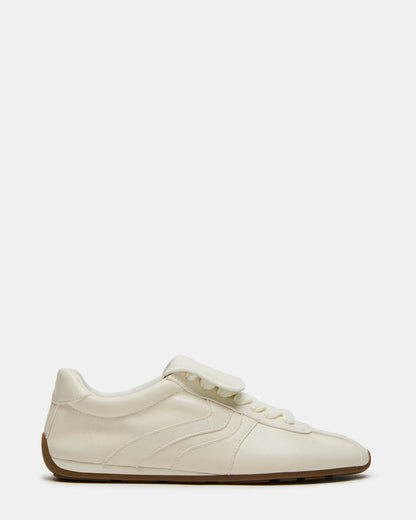 Steve Madden MOBILITY White Leather Women's Low-Top Lace-Up Sneaker