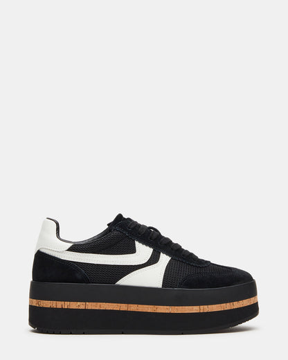 Steve Madden JUDGE Black Multi Platform Low-Top Lace-Up Women's Sneaker