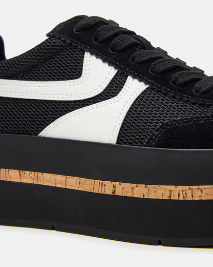 Steve Madden JUDGE Black Multi Platform Low-Top Lace-Up Women's Sneaker