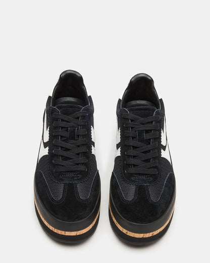 Steve Madden JUDGE Black Multi Platform Low-Top Lace-Up Women's Sneaker
