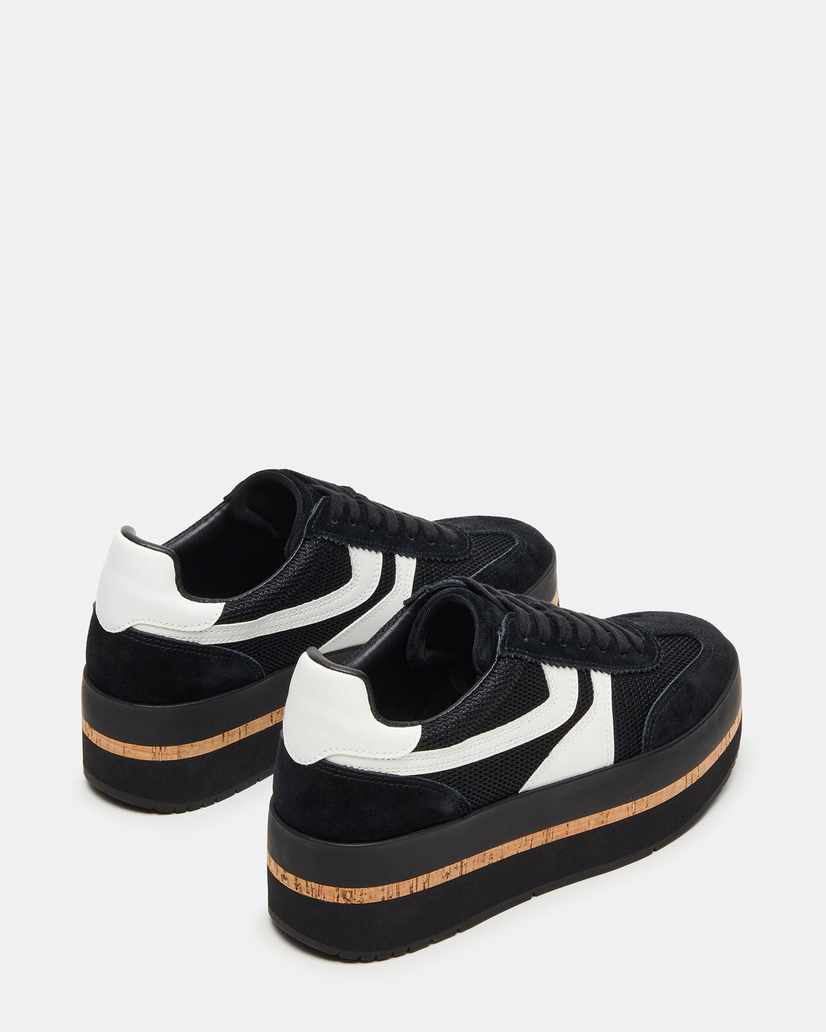 Steve Madden JUDGE Black Multi Platform Low-Top Lace-Up Women's Sneaker