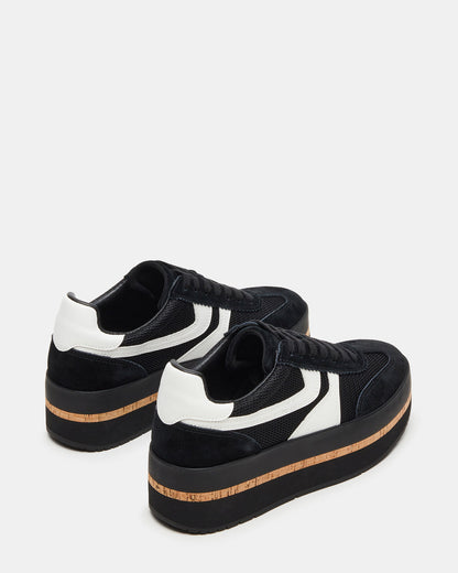 Steve Madden JUDGE Black Multi Platform Low-Top Lace-Up Women's Sneaker