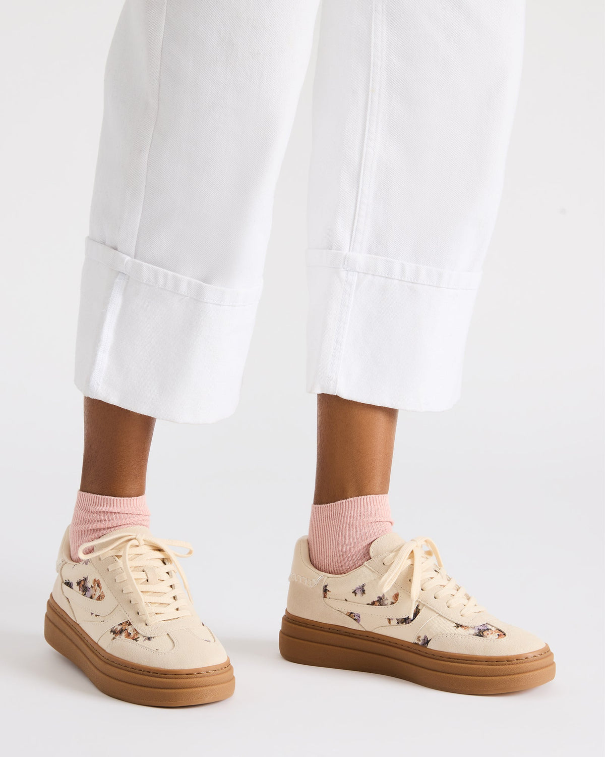 Steve Madden DODGE Floral Multi Low-Top Platform Women's Sneaker