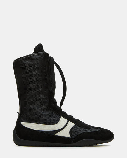 Steve Madden PAXTIN Black Multi Women's High-Top Lace-Up Sneaker