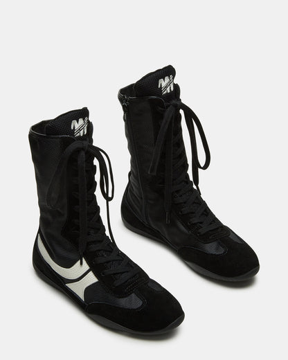 Steve Madden PAXTIN Black Multi Women's High-Top Lace-Up Sneaker