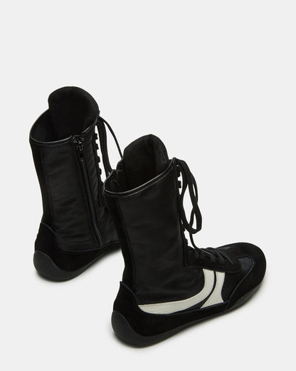 Steve Madden PAXTIN Black Multi Women's High-Top Lace-Up Sneaker
