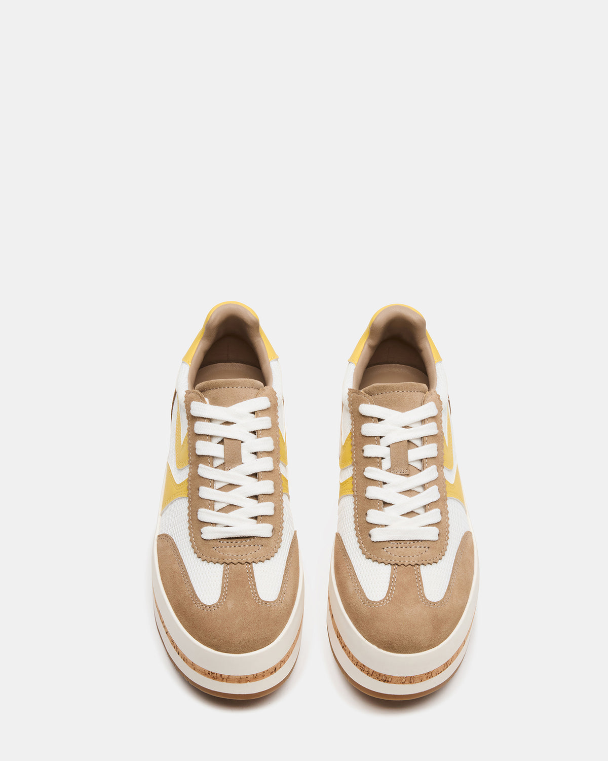 Steve Madden JUDGE Taupe Multi Platform Low-Top Lace-Up Women's Sneaker