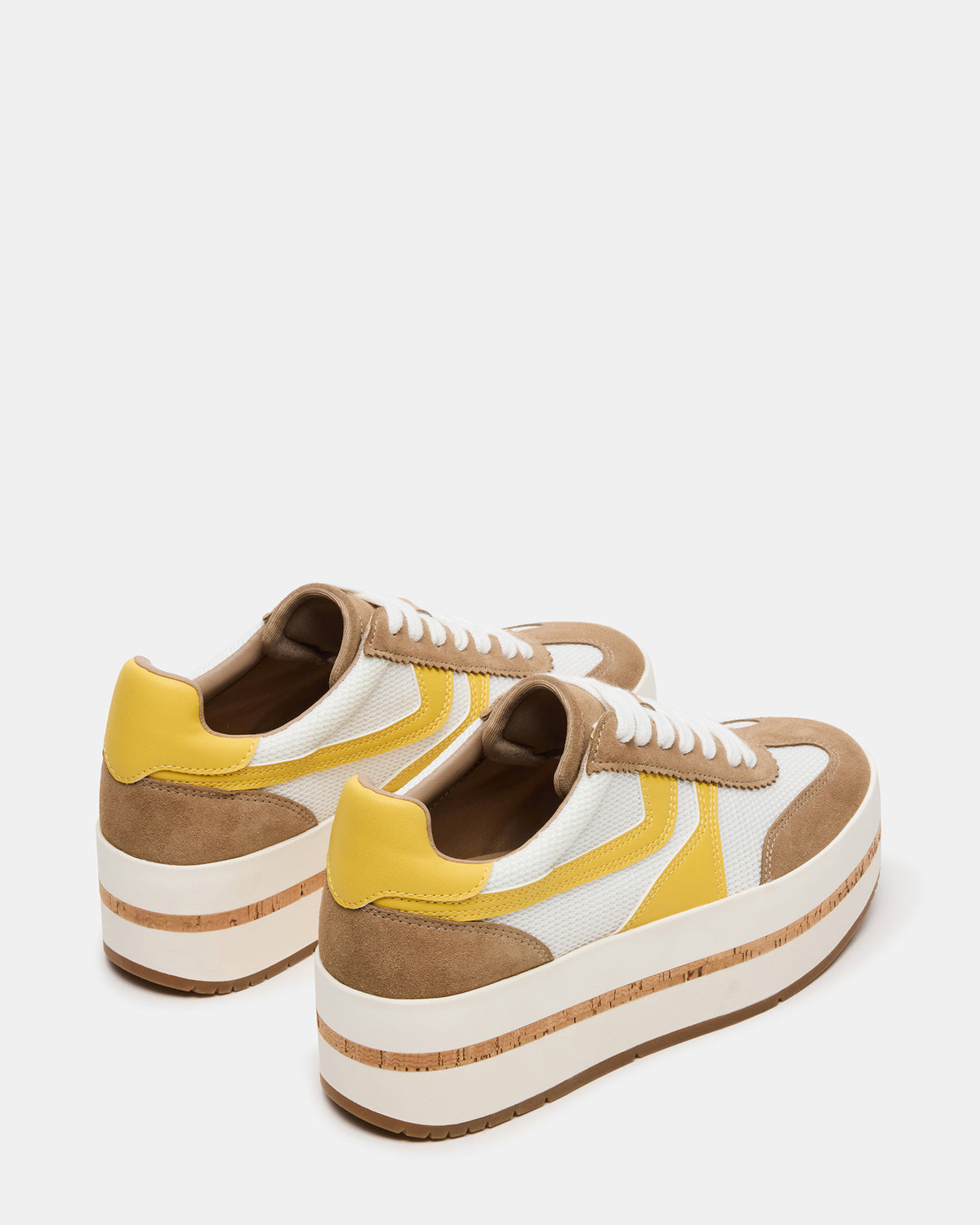 Steve Madden JUDGE Taupe Multi Platform Low-Top Lace-Up Women's Sneaker