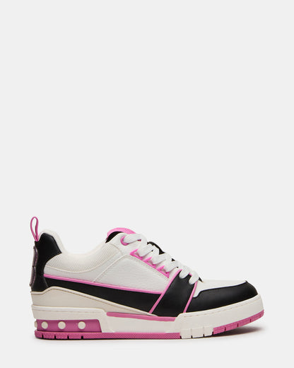 Steve Madden SKATER Black/Pink Low-Top Lace-Up Women's Sneaker