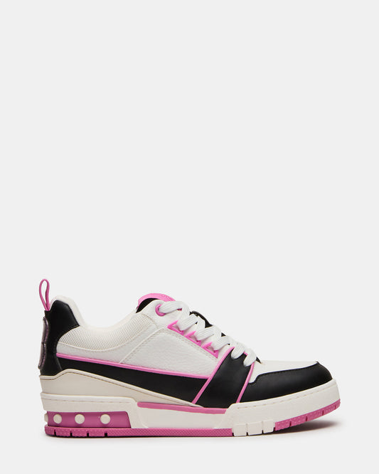 Steve Madden SKATER Black/Pink Low-Top Lace-Up Women's Sneaker
