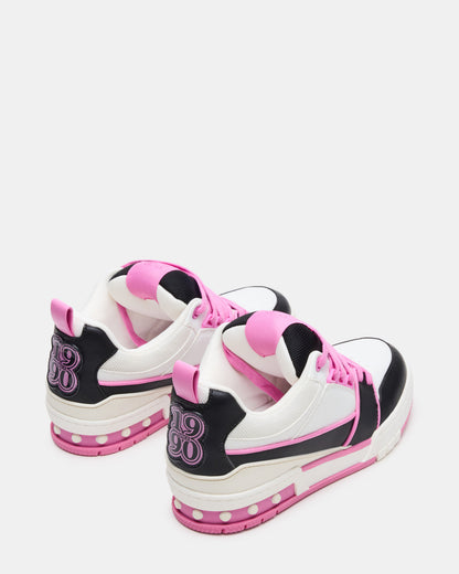Steve Madden SKATER Black/Pink Low-Top Lace-Up Women's Sneaker