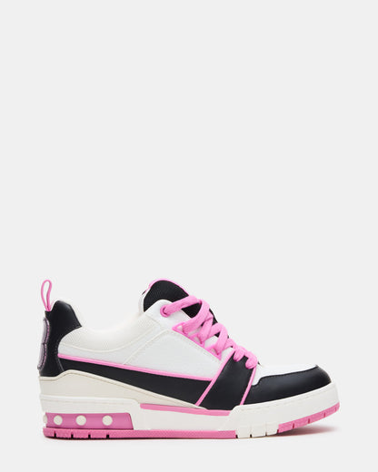 Steve Madden SKATER Black/Pink Low-Top Lace-Up Women's Sneaker