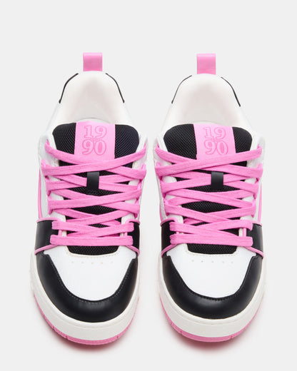 Steve Madden SKATER Black/Pink Low-Top Lace-Up Women's Sneaker