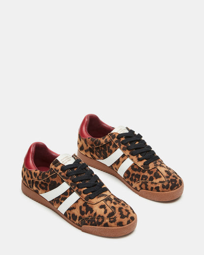 Steve Madden HUDSIN Leopard Women's Lace-Up Low-Top Sneaker