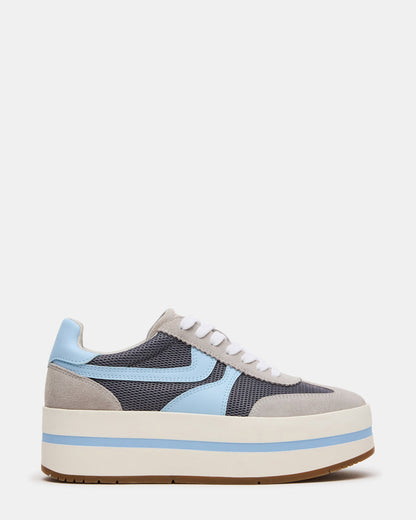 Steve Madden JUDGE Grey Multi Platform Low-Top Lace-Up Women's Sneaker