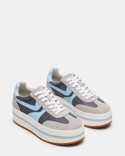 Steve Madden JUDGE Grey Multi Platform Low-Top Lace-Up Women's Sneaker
