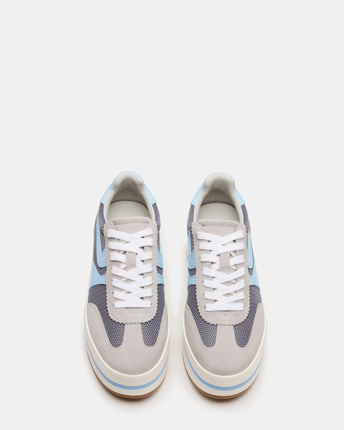 Steve Madden JUDGE Grey Multi Platform Low-Top Lace-Up Women's Sneaker