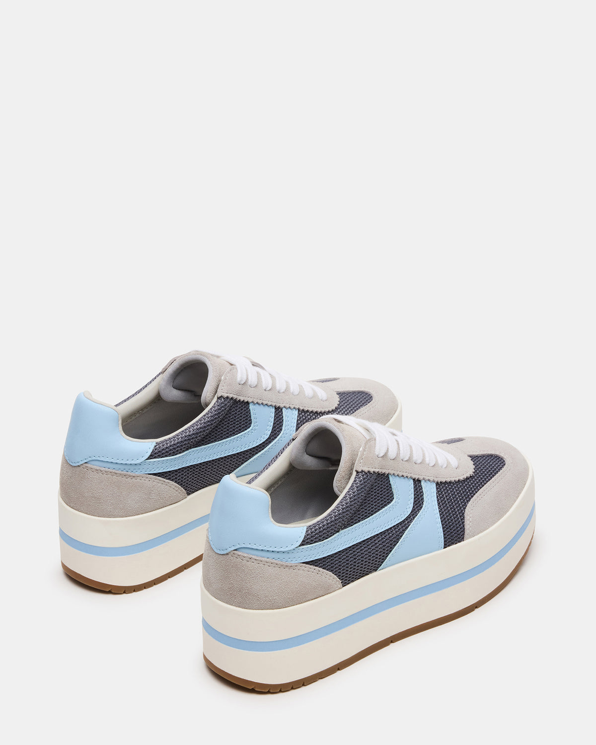 Steve Madden JUDGE Grey Multi Platform Low-Top Lace-Up Women's Sneaker