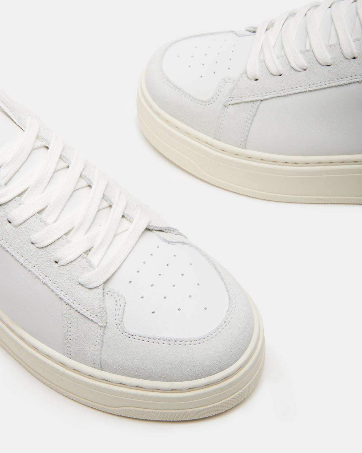 Steve Madden DOMINO White Leather Tonal Platform Sneaker | Women's Sneakers