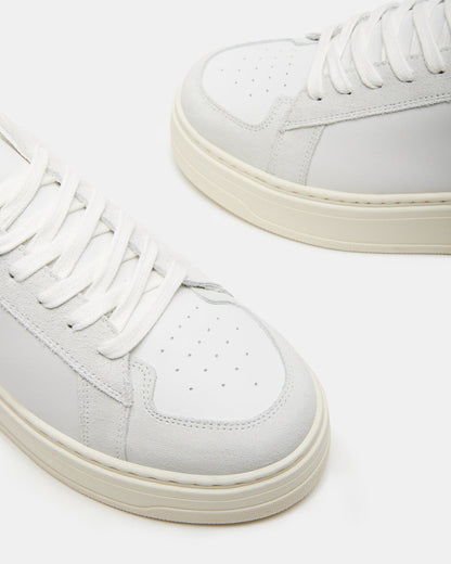 Steve Madden DOMINO White Leather Tonal Platform Sneaker | Women's Sneakers