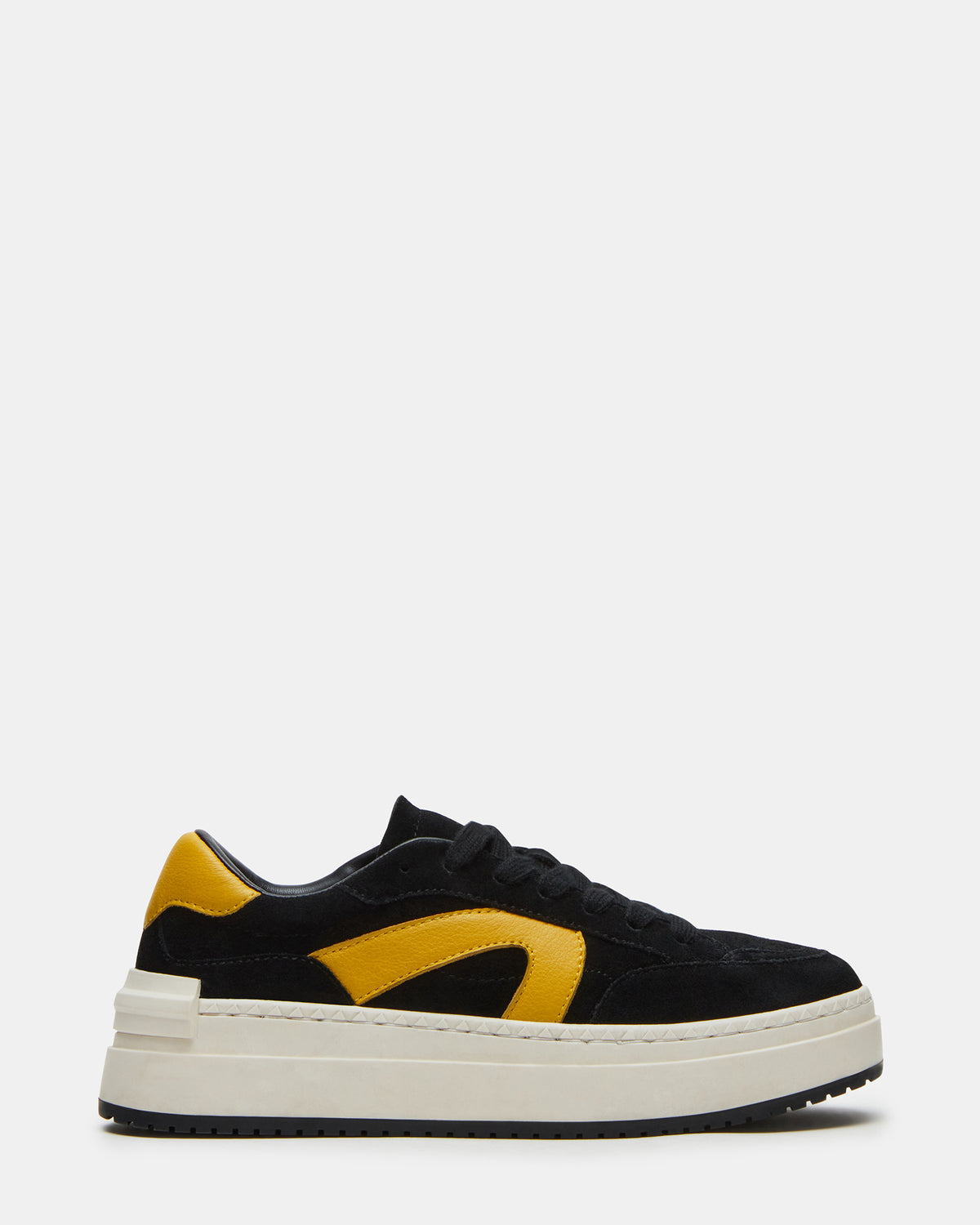 Steve Madden KICKFLIP Black Suede Platform Low-Top Sneaker | Women's Sneakers