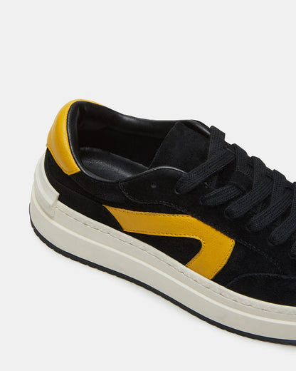 Steve Madden KICKFLIP Black Suede Platform Low-Top Sneaker | Women's Sneakers