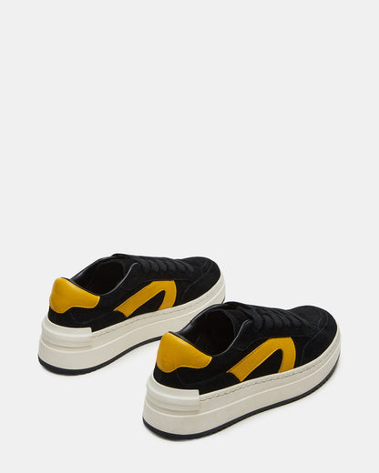 Steve Madden KICKFLIP Black Suede Platform Low-Top Sneaker | Women's Sneakers