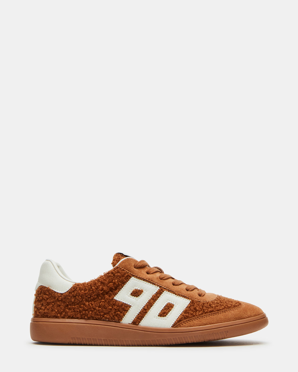 Steve Madden NINETIES Tobacco Low-Top Faux Shearling Sneaker | Women's Sneakers