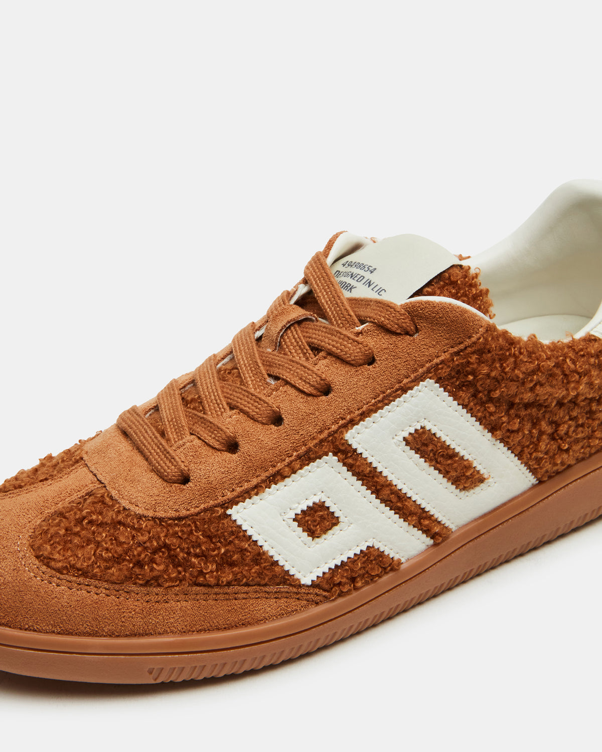 Steve Madden NINETIES Tobacco Low-Top Faux Shearling Sneaker | Women's Sneakers