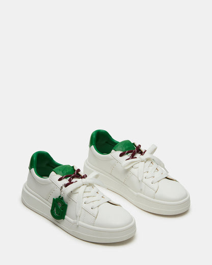 Steve Madden MARVIN White/Green Low-Top Lace-Up Women's Sneaker