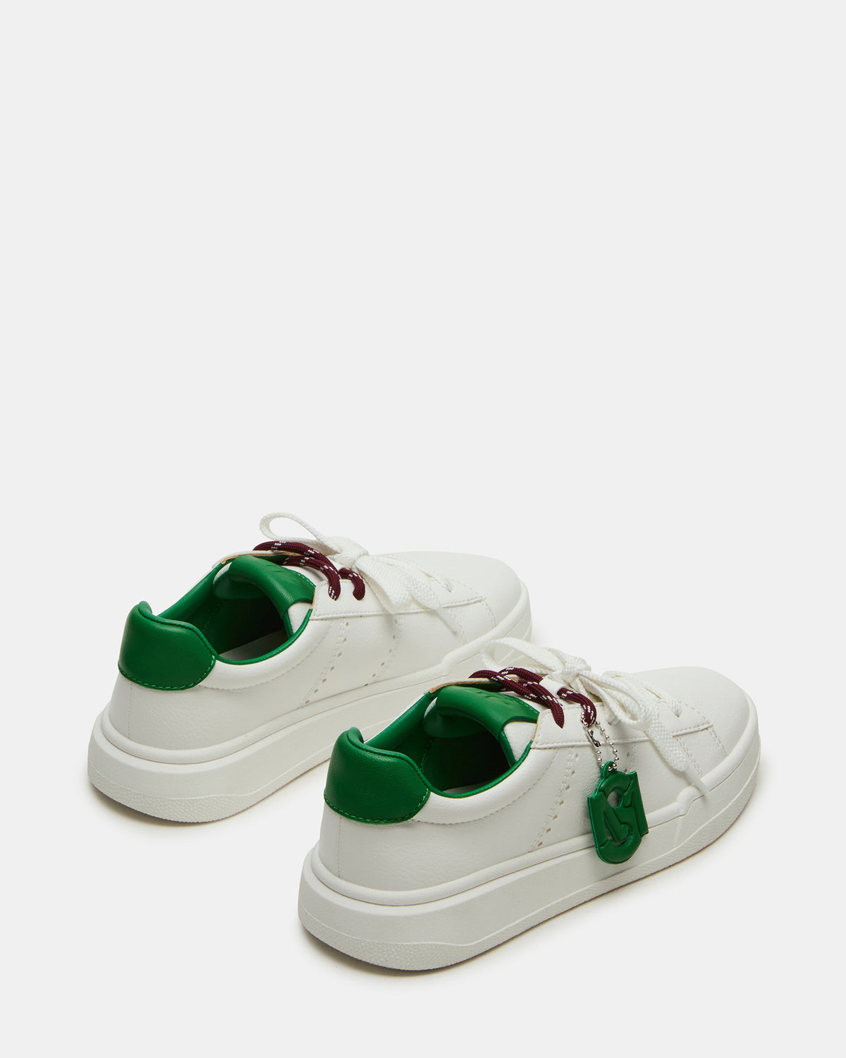 Steve Madden MARVIN White/Green Low-Top Lace-Up Women's Sneaker
