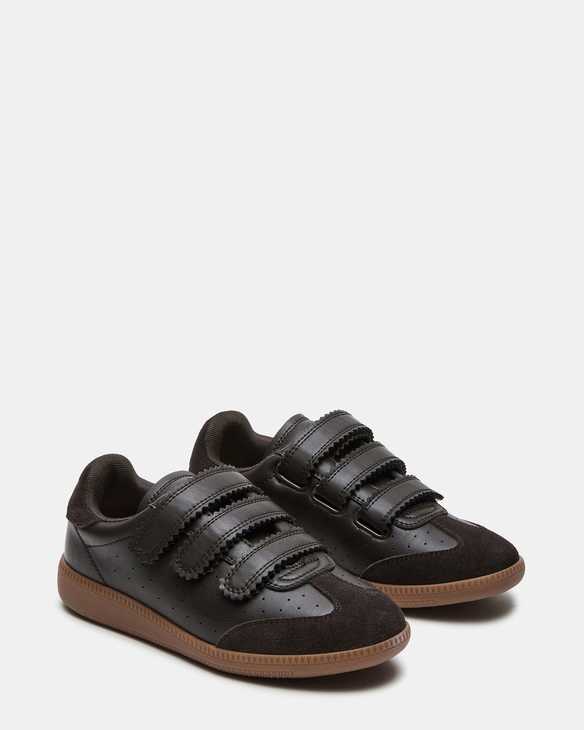 Steve Madden MOMENTUM Brown Suede Velcro Low-Top Women's Sneakers