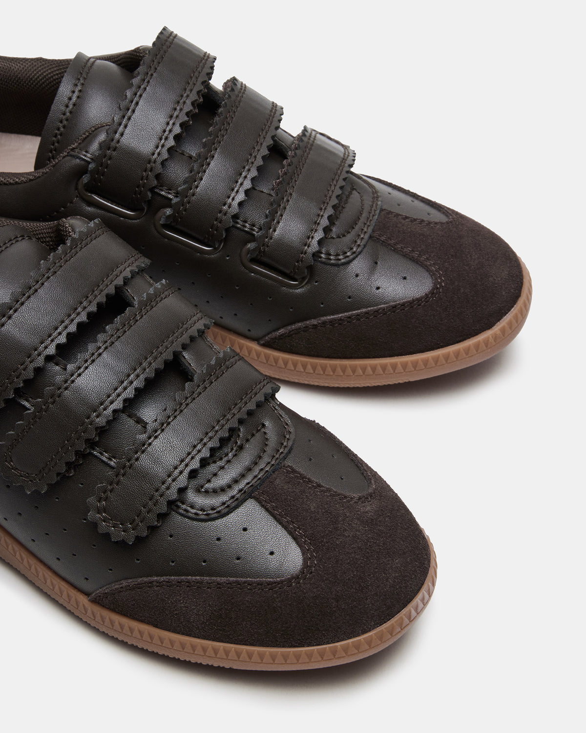 Steve Madden MOMENTUM Brown Suede Velcro Low-Top Women's Sneakers