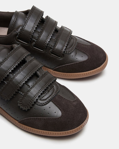 Steve Madden MOMENTUM Brown Suede Velcro Low-Top Women's Sneakers