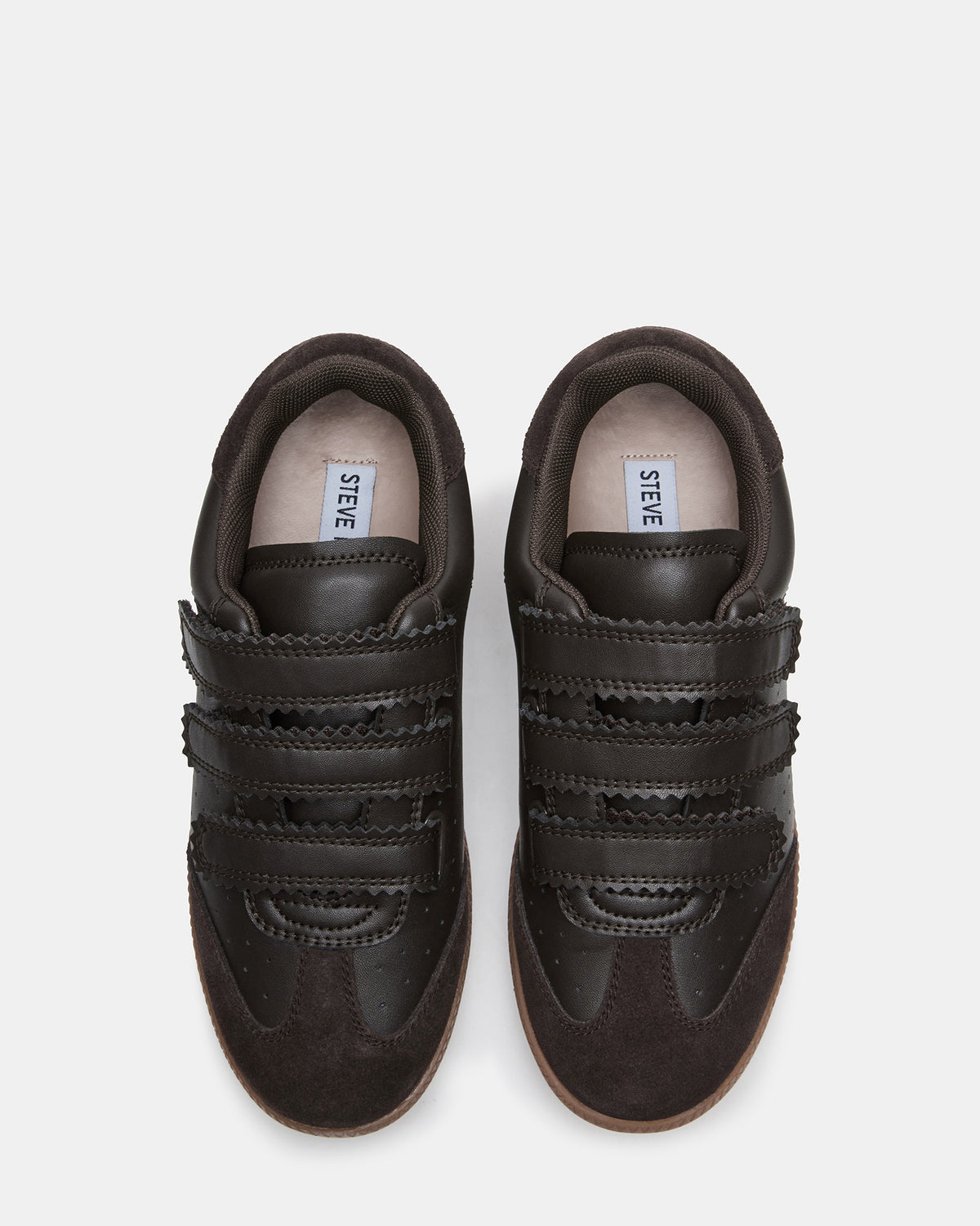 Steve Madden MOMENTUM Brown Suede Velcro Low-Top Women's Sneakers